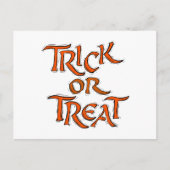 Halloween Trick oder Treat Words Postkarte (Vorderseite)