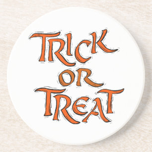 Halloween Trick oder Treat Words Sandstein Untersetzer