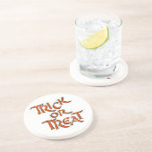 Halloween Trick oder Treat Words Sandstein Untersetzer (Seite)