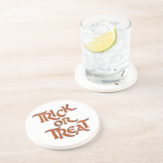 Halloween Trick oder Treat Words Sandstein Untersetzer (Seite)