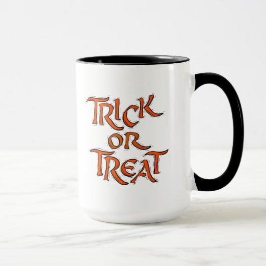 Halloween Trick oder Treat Words Tasse (Rechts)