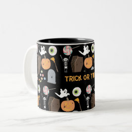 Halloween Trick oder Treat Zweifarbige Tasse