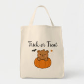 Halloween-Trick oder Treatbär in der Pumpkin Tote- Tragetasche (Vorne)