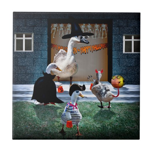 Halloween Trick oder Treatenten Fliese (Vorderseite)
