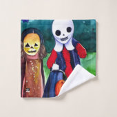 Halloween Trick oder Treaters Badhandtuch Set (Waschlappen)