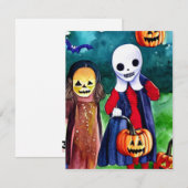 Halloween Trick oder Treaters Mitteilungskarte (Vorne/Hinten)