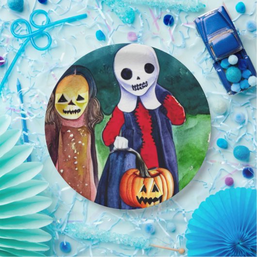 Halloween Trick oder Treaters Pappteller (Party)