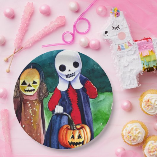 Halloween Trick oder Treaters Pappteller (Party)