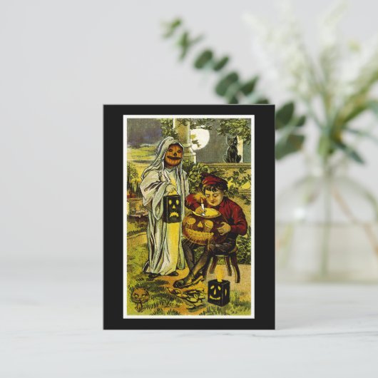Halloween Trick oder Treaters Postkarte (Stehend Vorderseite)