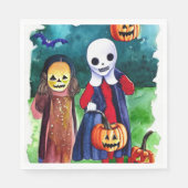 Halloween Trick oder Treaters Serviette (Vorderseite)