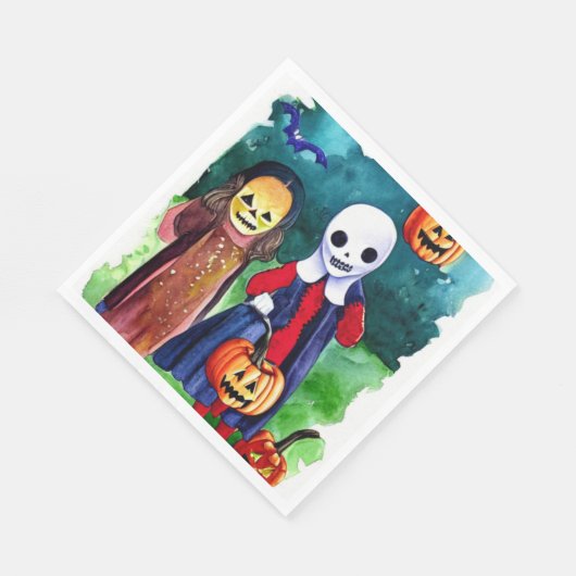 Halloween Trick oder Treaters Serviette (Ecke)