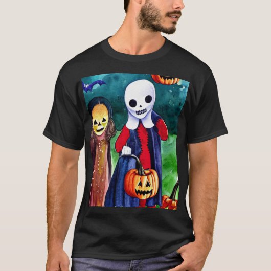 Halloween Trick oder Treaters T-Shirt (Vorderseite)