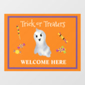 Halloween Trick oder Treaters Willkommen hier Fensteraufkleber (Blatt)