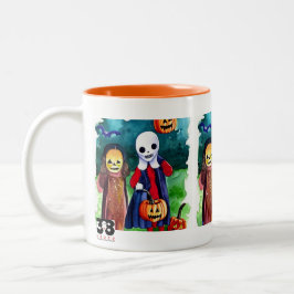 Halloween Trick oder Treaters Zweifarbige Tasse