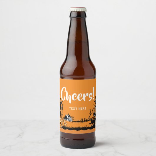 Halloween, Trick oder Treatetikett Bierflaschenetikett (Vorderseite)