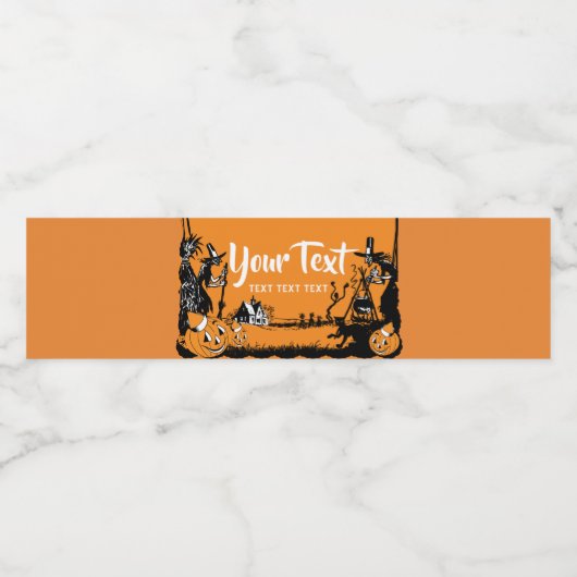 Halloween, Trick oder Treatetikett Wasserflaschenetikett (Einzelnes Label)