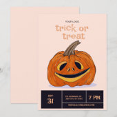 Halloween Trick oder Treatment Party, Halloween Ni Einladung (Vorne/Hinten)