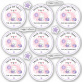 Halloween Trick oder Treatname Pink Kiss Cut Aufkleber (Vorderseite)