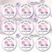 Halloween Trick oder Treatname Pink Kiss Cut Aufkleber
