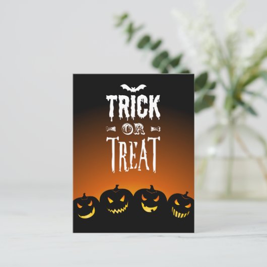 Halloween-Trick oder Treatpfade Postkarte (Stehend Vorderseite)
