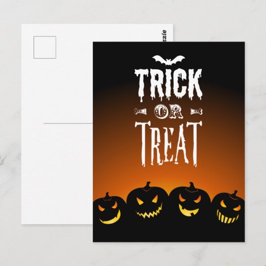Halloween-Trick oder Treatpfade Postkarte (Vorne/Hinten)