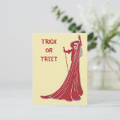 Halloween, Trick oder Tree, Text bearbeiten Postkarte (Stehend Vorderseite)