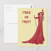 Halloween, Trick oder Tree, Text bearbeiten Postkarte (Vorne/Hinten)