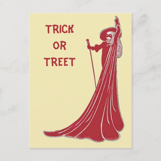 Halloween, Trick oder Tree, Text bearbeiten Postkarte (Vorderseite)