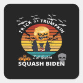 Halloween Trick oder Trumpkin Horror Kostüm Classi Quadratischer Aufkleber (Vorderseite)