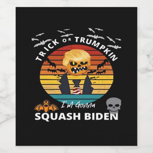 Halloween Trick oder Trumpkin Horror Kostüm Classi Weinetikett (Einzelnes Label)