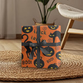 Halloween Trick or Treat Black Cat Gothic Pumpkins Geschenkpapier