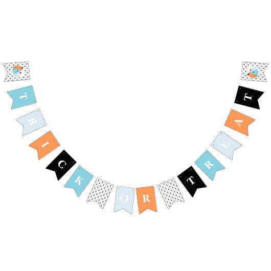 Halloween TRICK OR TREAT Blue Pumpkins und Spinnen Wimpelkette (Alle)