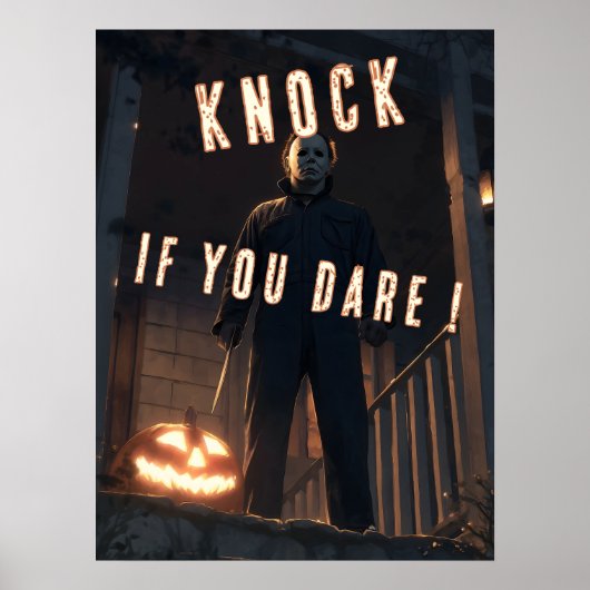 Halloween Trick or Treat Knock if You Dare Horror Poster (Vorne)