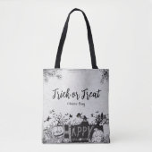Halloween "Trick or Treat" mit Namen Tasche (Vorderseite)