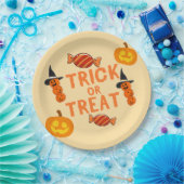 Halloween "Trick or Treat" Papier Teller mit Pumpk (Party)
