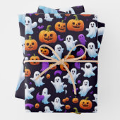 Halloween Trick or Treat Pumpkin Boo Ghost Black Geschenkpapier Set (Beispiel)