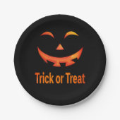 Halloween Trick or Treat Pumpkin Face Pappteller (Vorderseite)