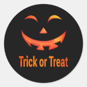 Halloween Trick or Treat Pumpkin Face Runder Aufkleber (Vorderseite)