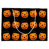 Halloween Trick or Treat Pumpkins Große Geschenktüte (Rückseite)