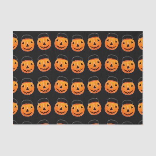 Halloween Trick or Treat Pumpkins Tissue Paper Seidenpapier (Vorderseite)
