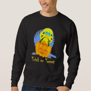 Halloween Trick Or Tweet Blauer Wellensittich Süß  Sweatshirt