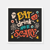 Halloween trinken und Beängstigende moderne Schrif Serviette (Vorderseite)
