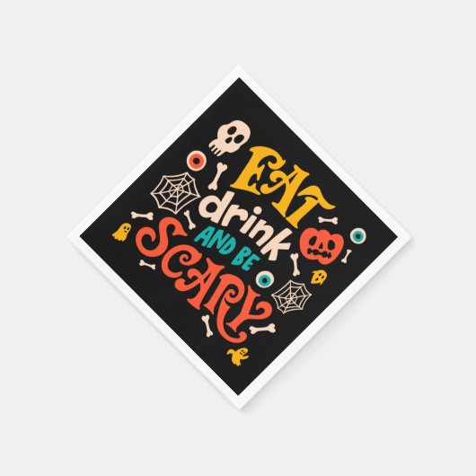Halloween trinken und Beängstigende moderne Schrif Serviette (Ecke)