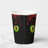 Halloween-Tropfen graue Monster-Augen Pappbecher (Rechts)