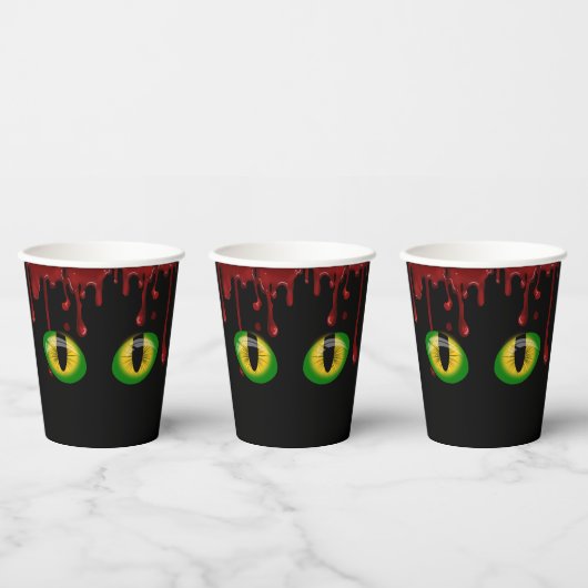 Halloween-Tropfen graue Monster-Augen Pappbecher (Multi)