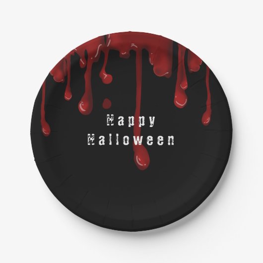 Halloween tropfendes Blut Pappteller (Vorderseite)