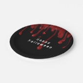 Halloween tropfendes Blut Pappteller (Schrägansicht)