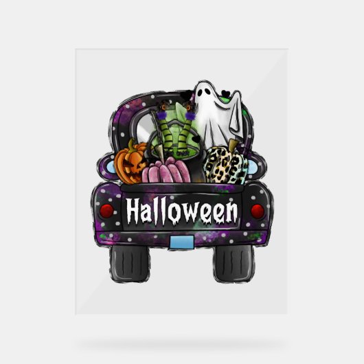 Halloween Truck Acrylschild (Vorderseite)