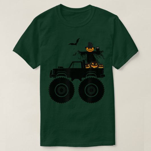 Halloween Truck Crash Pumpkin Bats Spooky Boys Kin T-Shirt (Design vorne)