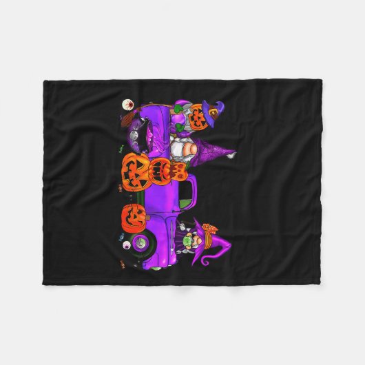 Halloween Truck Gnome Witch Pumpkin Boo Ghost Funn Fleecedecke (Vorderseite (Horizontal))
